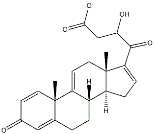 21-HYDROXY-PREGN-1.4.9(11),16(17)-TETRAENE-3.20-DIONE-21-ACETATE Struktur