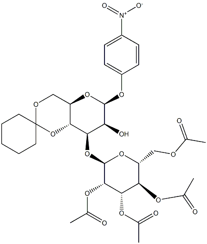 4-Nitrophenyl3-O-(2,3,4,6-tetra-O-acetyl-a-D-mannopyranosyl)-4,6-O-cyclohexylidene-b-D-mannopyranoside Struktur