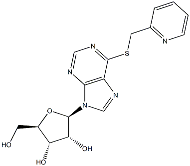 6-(2-Pyridylmethylthio)-9-(b-D-ribofuranosyl)purine Struktur