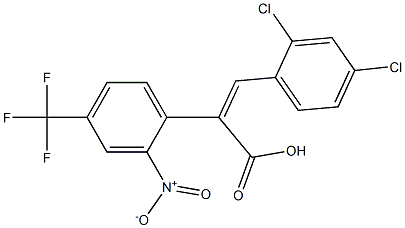 3-(2,4-dichlorophenyl)-2-(2-nitro-4-trifloromethylphenyl) propenoic acid Struktur