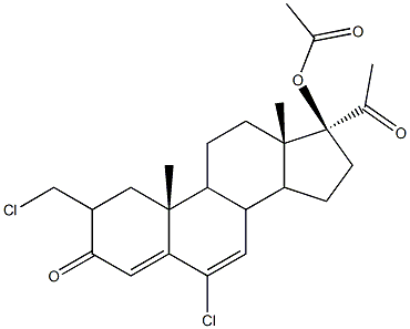 6-Chloro-1-chloromethyl-3,20-dioxopergna-4,6-dien-17-yl acetate Struktur