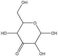 2,3,5-trihydroxy-6-(hydroxymethyl)oxan-4-one Struktur