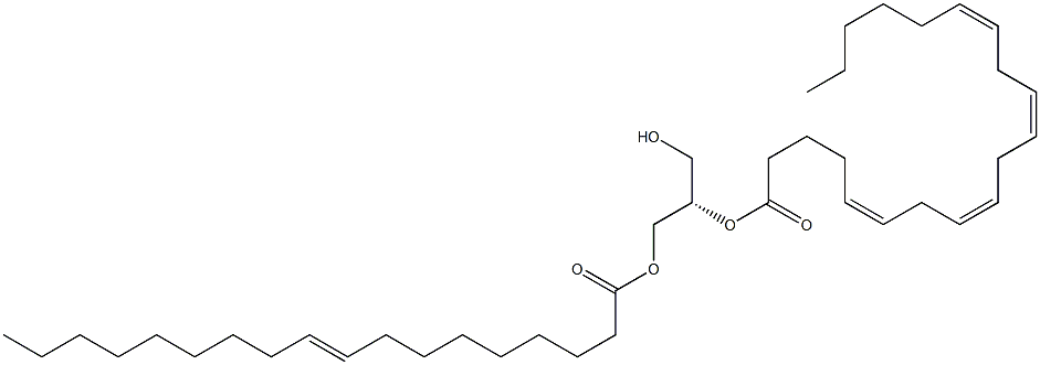 1-(9Z-octadecenoyl)-2-(5Z,8Z,11Z,14Z-eicosatetraenoyl)-sn-glycerol Struktur