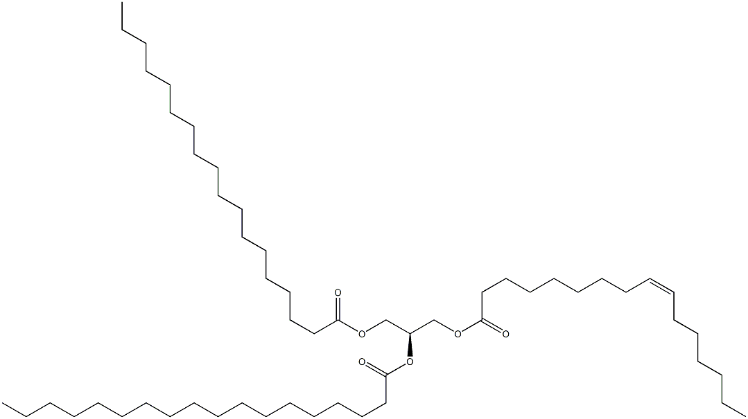 1-(9Z-hexadecenoyl)-2,3-dioctadecanoyl-sn-glycerol Struktur