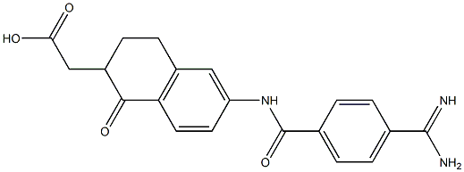 6-((4-amidinobenzoyl)amino)tetralone-2-acetic acid Struktur