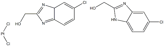 dichlorobis(6-chloro-2-hydroxymethylbenzimidazole)platinum(II) Struktur