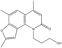 1-(3'-hydroxypropyl)-4,6,8-trimethylfuro(2,3-h)quinolin-2(1H)-one Struktur