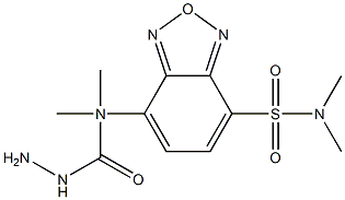 4-((N-hydrazinoformylmethyl-N-methyl)amino)-7-(N,N-dimethylaminosulfonyl)-2,1,3-benzoxadiazole Struktur