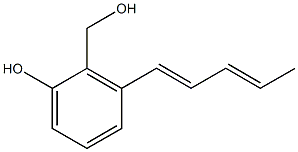 1-hydroxy-2-hydroxymethyl-3-pent-1,3-dienylbenzene Struktur