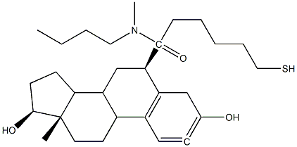 N-butyl-N-methyl-7-(3',17'beta-dihydroxy-1',3',5'(10')-estratriene-6'beta-yl)-7-thiaheptanamide Struktur