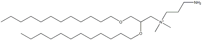 N-(3-aminopropyl)-N,N-dimethyl-2,3-bis(dodecyloxy)-1-propanaminium Struktur