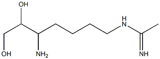 N-(5-amino-6,7-dihydroxyheptyl)ethanimidamide Struktur