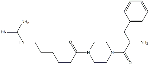 N-(6-guanidohexanoyl)-N1-(2-amino-3-phenylpropionyl)piperazine Struktur