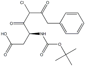 N-tert-butyloxycarbonyl-aspartyl (benzyl)chloromethylketone Struktur