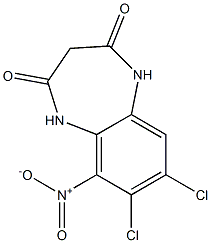 7,8-dichloro-6-nitro-1H-1,5-benzodiazepine-2,4-(3H,5H)-dione Struktur