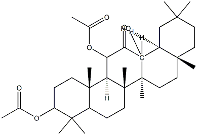 3,11-diacetoxy-13-hydroxyolean-12-one Struktur