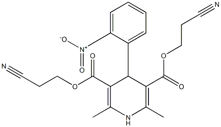 1,4-dihydro-2,6--dimethyl-4-(2-nitrophenyl)-3,5-pyridinedicarboxylic acid bis(2-cyanoethyl) ester Struktur