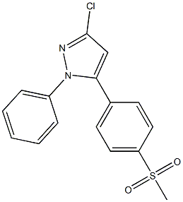 3-chloro-5-(4-(methylsulfonyl)phenyl)-1-phenyl-1H-pyrazole Struktur