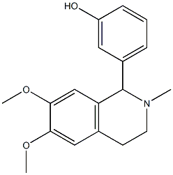 1-(3'-hydroxyphenyl)-6,7-dimethoxy-N-methyltetrahydroisoquinoline Struktur