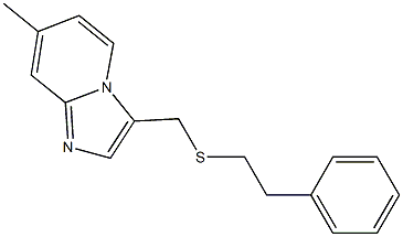 7-methyl-3-((phenylethyl)thiomethyl)imidazo(1,2-a)pyridine Struktur