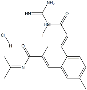 3-(2-(3-guanidino-2-methyl-3-oxo-propenyl)-5-methylphenyl)-N-isopropylidene-2-methyl-acrylamide dihydrochloride Struktur