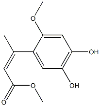 methyl-3-(4,5-dihydroxy-2--methoxyphenyl)-2-butenoate Struktur