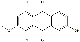 1,4,7-trihydroxy-2-methoxyanthraquinone Struktur