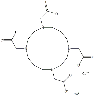 copper(II)-1,4,8,11-tetraazacyclotetradecane-N,N',N'',N'''-tetraacetic acid Struktur