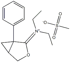 DIETHYL(1-PHENYL-3-OXABICYCLO(3.1.0)HEXAN-2-YLIDENE)AMMONIUMMETHANESULFONATE Struktur