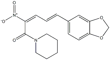 1-(5-(1,3-BENZODIOXOL-5-YL)-1-OXO-2-NITRO-2(E),4(E)-PENTADIENYL)-PIPERIDINE Struktur