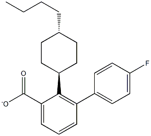 4-Fluorophenyl-4'-trans-n-butylcyclohexylbenzoate Struktur