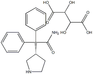 3-(S)-(+)-(1-carbamoyl -1,1-diphenylmethyl)pyrrolidine L-(+)-tartrate Struktur