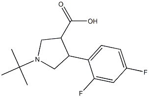 1-tert-Butyl-4-(2,4-difluoro-phenyl)-pyrrolidine-3-carboxylic acid Struktur