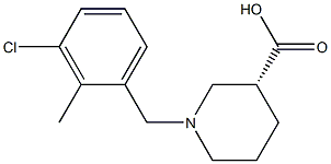 (3R)-1-(3-chloro-2-methylbenzyl)piperidine-3-carboxylic acid Struktur