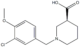 (3S)-1-(3-chloro-4-methoxybenzyl)piperidine-3-carboxylic acid Struktur