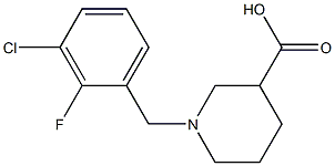 1-(3-chloro-2-fluorobenzyl)piperidine-3-carboxylic acid Struktur