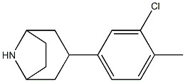 3-(3-chloro-4-methylphenyl)-8-azabicyclo[3.2.1]octane Struktur