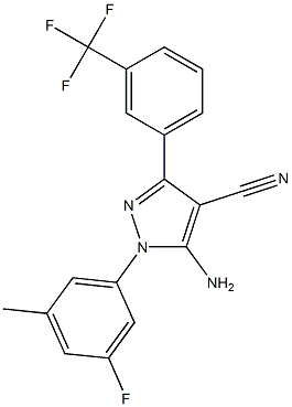 5-amino-1-(3-fluoro-5-methylphenyl)-3-[3-(trifluoromethyl)phenyl]-1H-pyrazole-4-carbonitrile Struktur