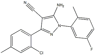 5-amino-1-(5-fluoro-2-methylphenyl)-3-(2-chloro-4-methylphenyl)-1H-pyrazole-4-carbonitrile Struktur