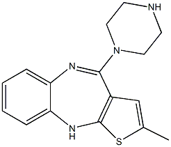 2-Methyl-4-(1-Piperezinyl)-10H-thieno-[2,3-b][1,5]
Benzodiazepine Struktur