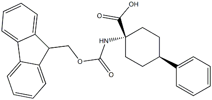 Fmoc-cis-1-amino-4-phenyl-cyclohexane carboxylic acid Struktur