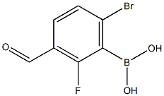 6-Bromo-2-fluoro-3-formylphenylboronic acid Struktur