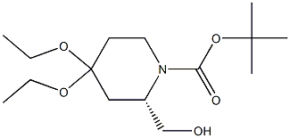 N-BOC-(2S)-4,4-DIETHOXY-2-(HYDROXYMETHYL)PIPERIDINE Struktur