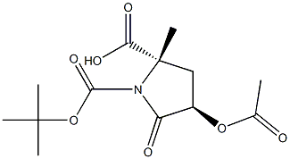 (2S,4R)-1-tert-butyl 2-methyl 4-acetoxy-5-oxopyrrolidine-1,2-dicarboxylate Struktur