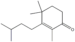 2,4,4-trimethyl-3-(3-methylbutyl)cyclohex-2-en-1-one Struktur