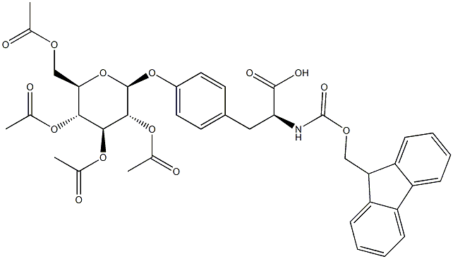 N-FMOC-O-(2,3,4,6-TETRA-O-ACETYL-BETA-D-GLUCOPYRANOSYL)-L-TYROSINE Struktur