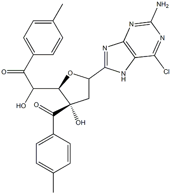 2-AMINO-6-CHLORO-9-(3,5-DI-(P-TOLUOYL)BETA-D-2-DEOXYRIBOFURANOSYL)PURINE Struktur