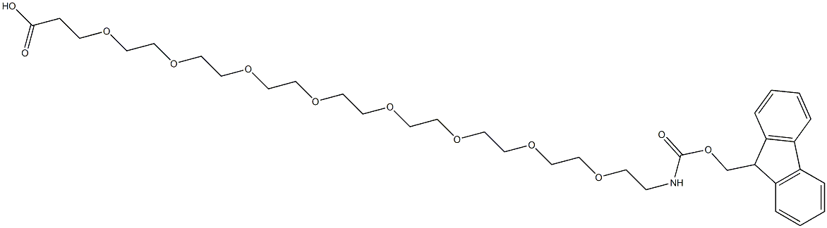 1-(9-Fluorenylmethyloxycarbonyl)amino-3,6,9,12,15,18,21,24-octaoxaheptacosan-27-oic acid Struktur