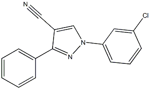 1-(3-chlorophenyl)-3-phenyl-1H-pyrazole-4-carbonitrile Struktur