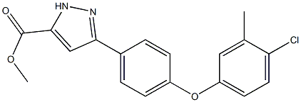 methyl 3-(4-(4-chloro-3-methylphenoxy)phenyl)-1H-pyrazole-5-carboxylate Struktur